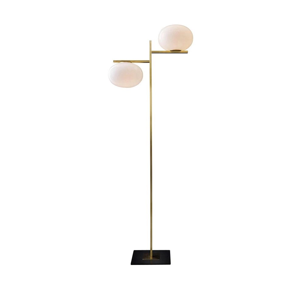 Alba 383 golvlampa, opal, mässing