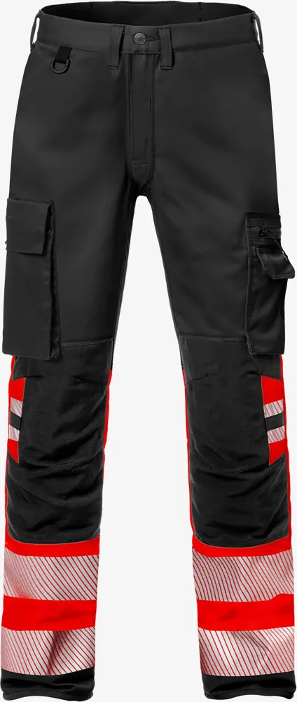 Fristads 127731-396 Arbetsbyxa varsel, svart/röd C54