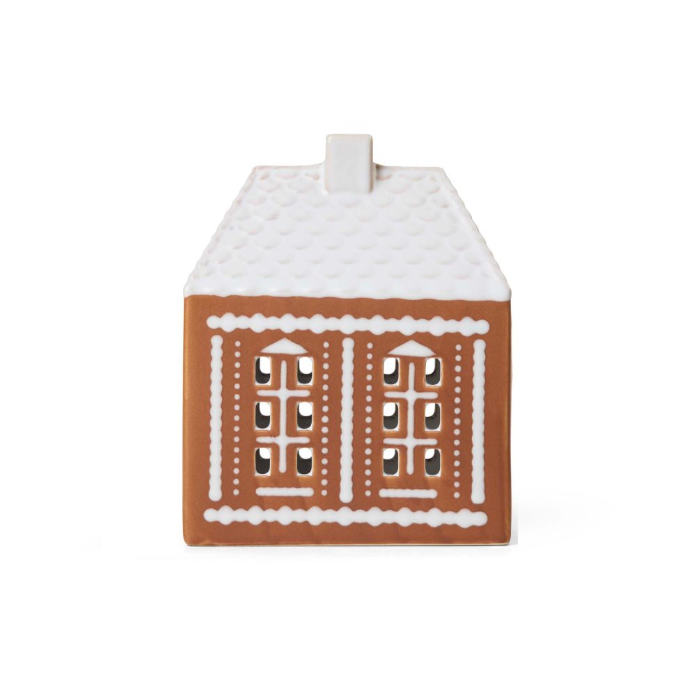 Gingerbread ljushus medium 15 cm, Brun