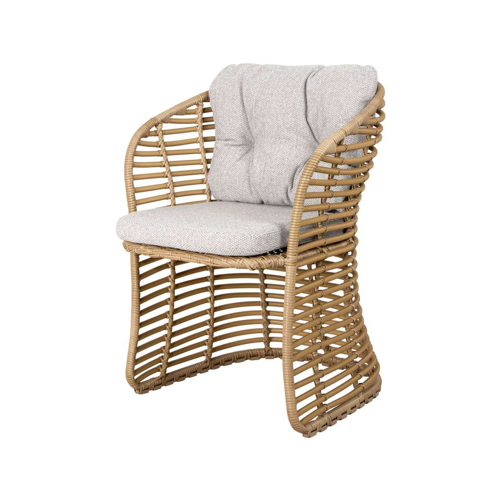 Basket stol med dyna, Cane-Line wove light grey