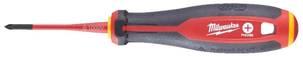 Milwaukee Tri-Lobe VDE Skruvmejsel 3-sidigt antirullhandtag PH1 x 80 mm