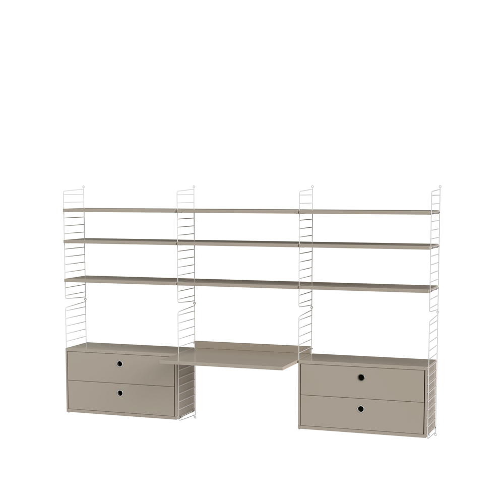 String kontor beige & vit - Kombination F