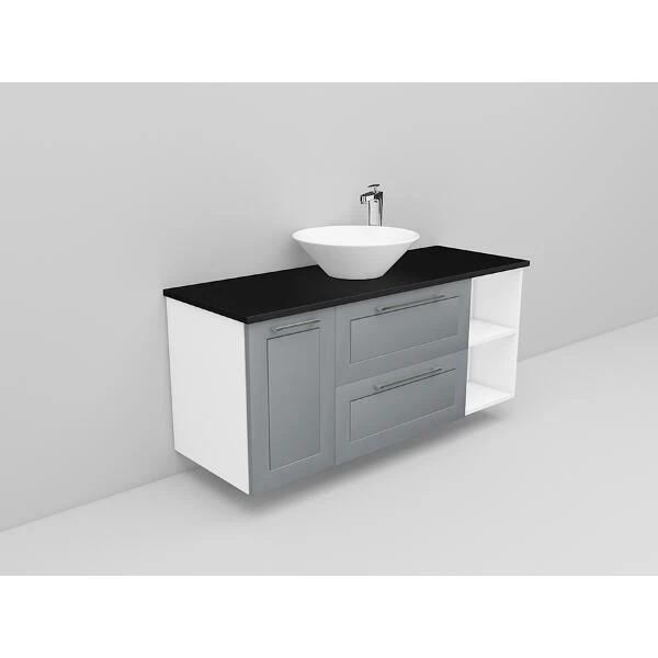 Badrumsmöbel Flexline Modell 166 120cm, Vit, Grå, Ram | Stuvbutiken - Bild 2