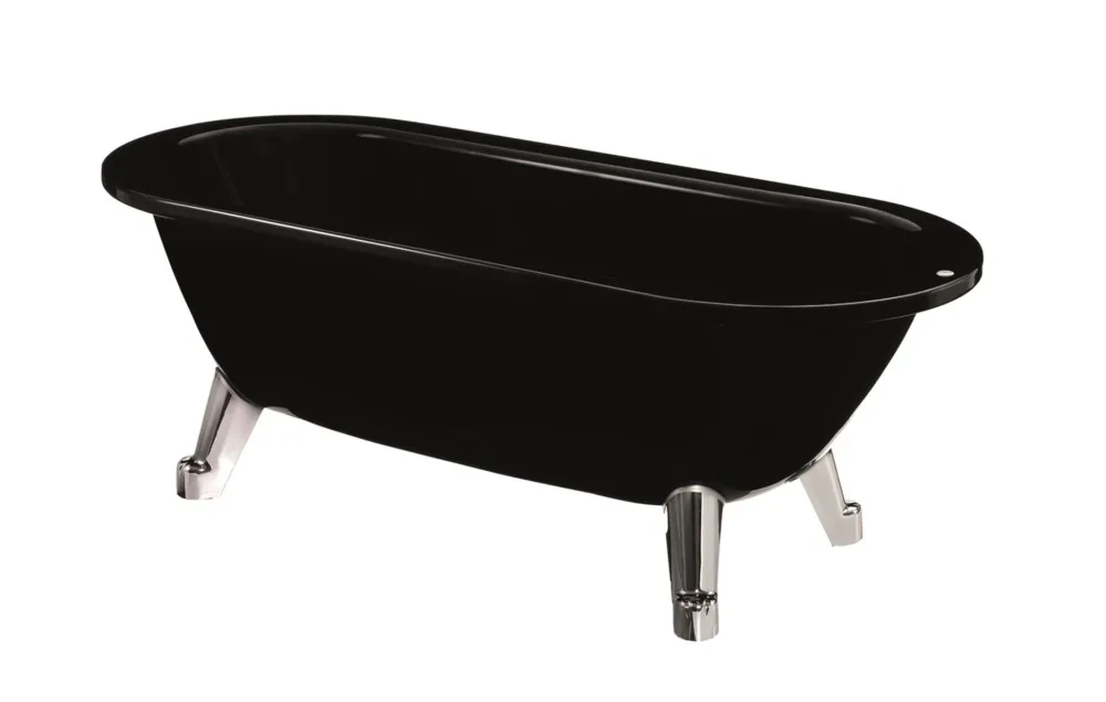 Gustavsberg GB2063685601 Badkar svart, kromad bottenventil 1680x730 mm