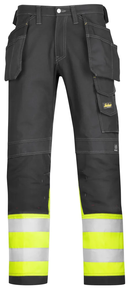 Snickers Workwear 3235 Arbetsbyxa varsel, gul/svart 70