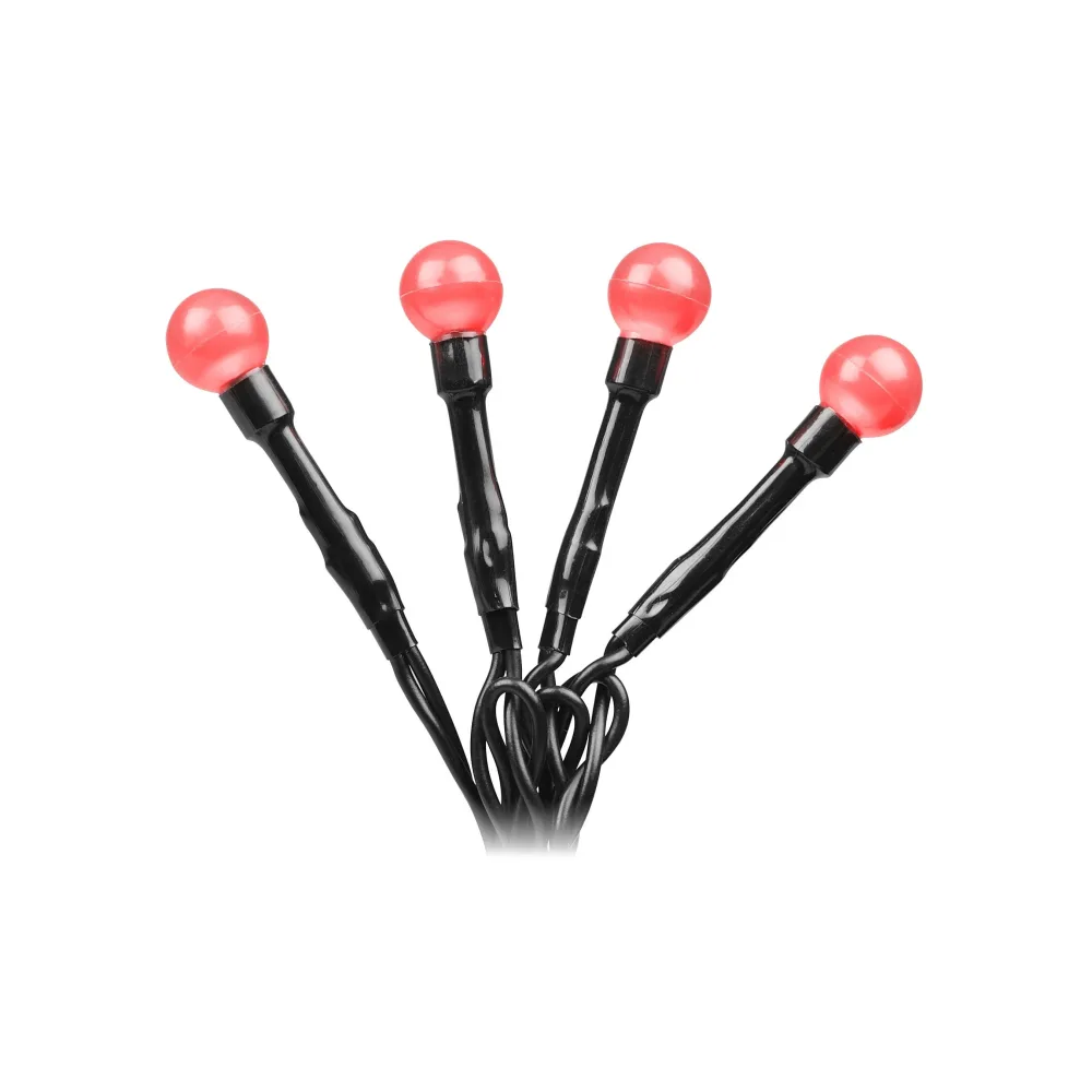 Konstsmide 3695-557 Ljusslinga röda cherry, svart kabel 12.72 m