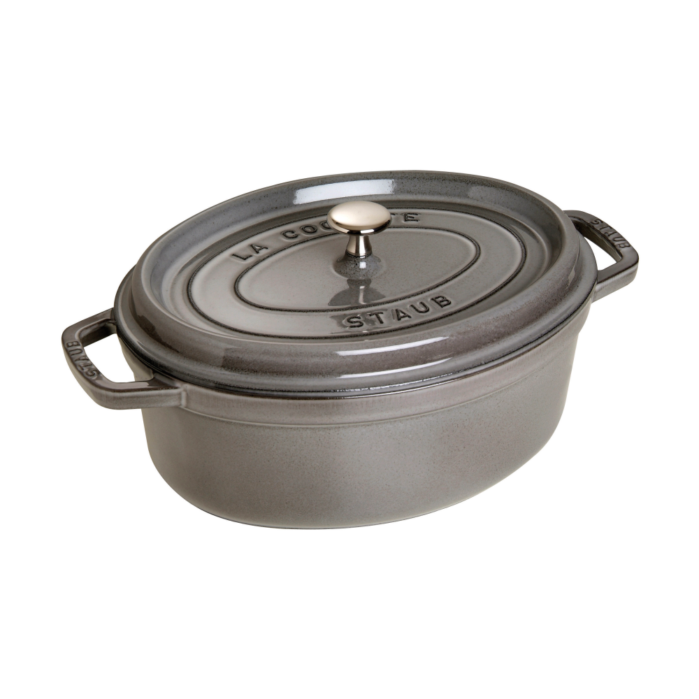 Staub La Cocotte oval gryta gjutjärn 3,2 L, Grafitgrå