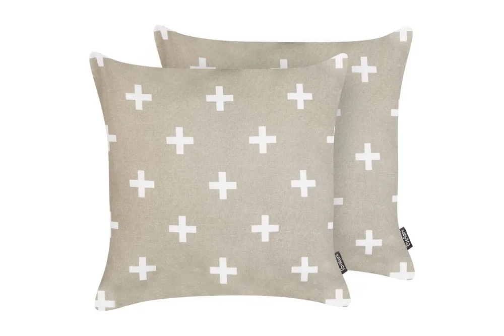 Prydnadskuddar Velleia set om 2 Beige/vit