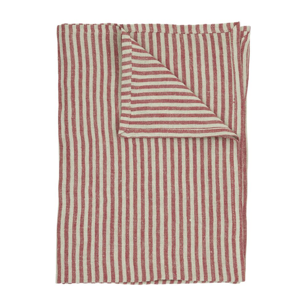Rough Linen Stripe duk 85x85 cm, Röd