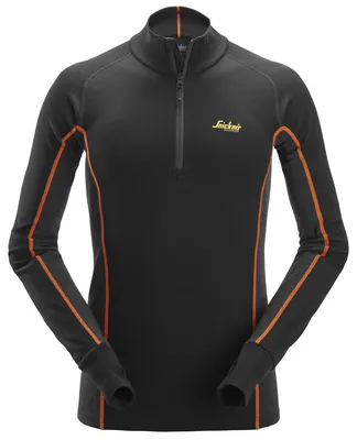 Snickers Workwear Stay Warm 9482 Underställströja svart, halvzip L