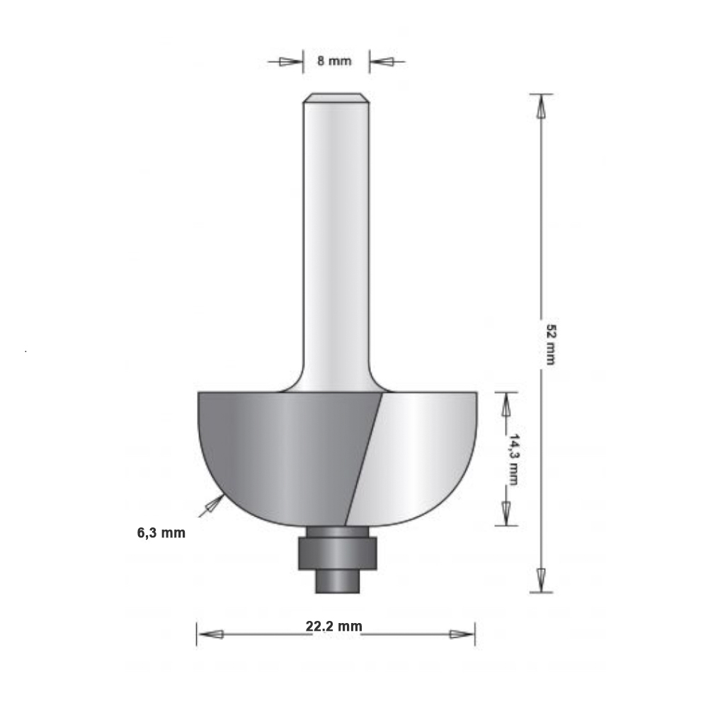Hålkälsfräs Med Styrning 22,2mm, HiKOKI 754084