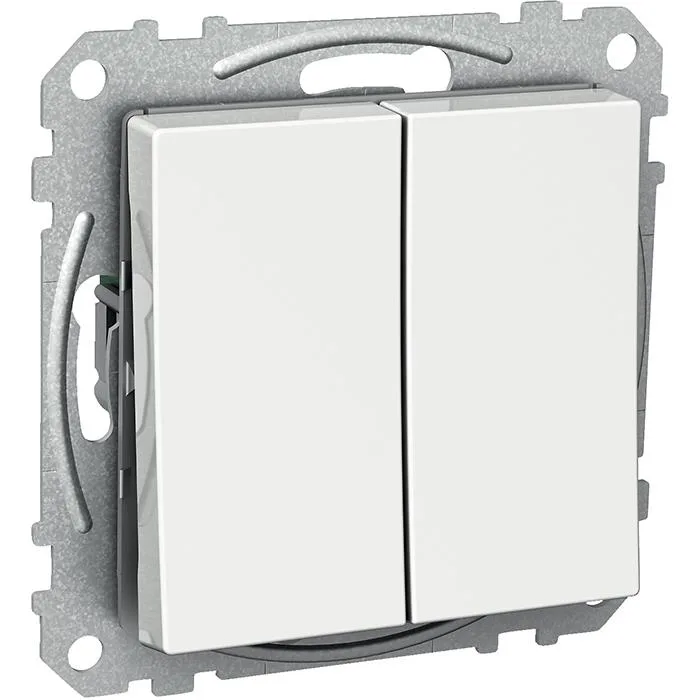 Schneider Electric Exxact WDE002122 Strömbrytare fyrkantig vippa, med klor, vit Trapp/1-pol