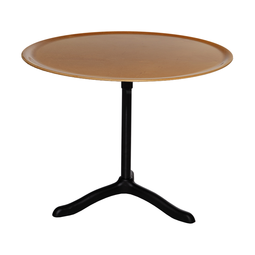 Cassis soffbord Ø47 cm, Black anodized aluminum-birch
