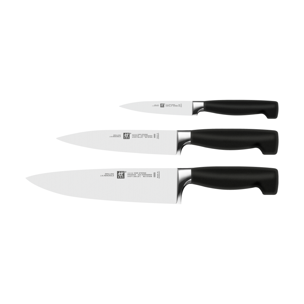 Zwilling Four star knivset 3 delar, Svart-rostfritt stål