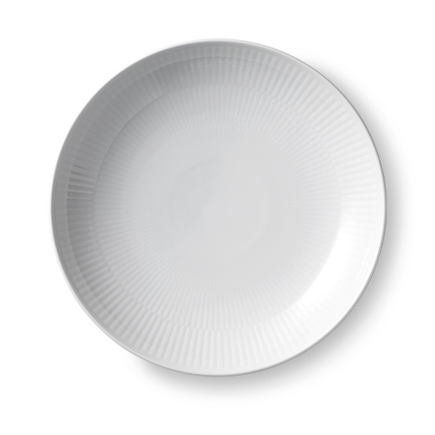 White Fluted Modern tallrik, Ø 20 cm