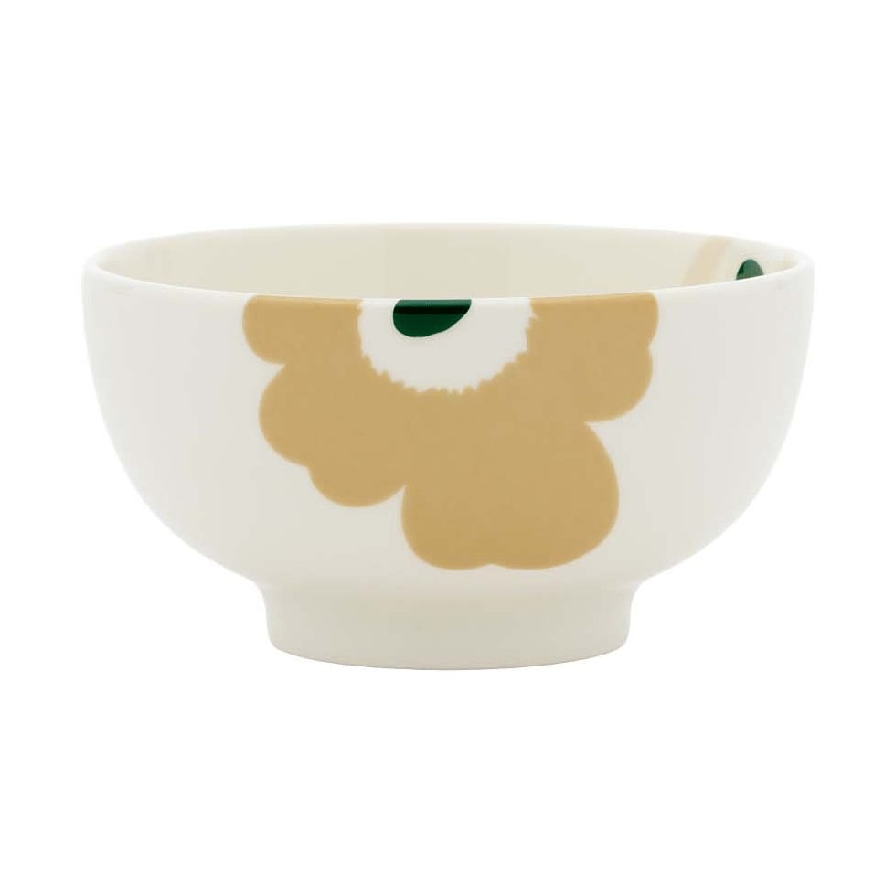 Unikko skål 3 dl, Beige-white-light sand-dark green