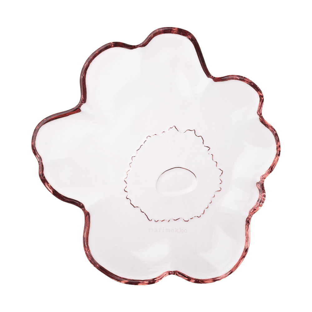 Unikko glastallrik Ø13 cm, Pink