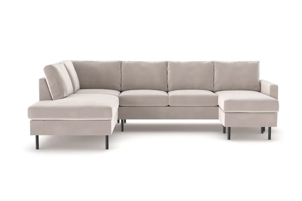 Peppe 4-sits Vänstervänd U-formad Soffa med Divan och Schäslong i Manchester