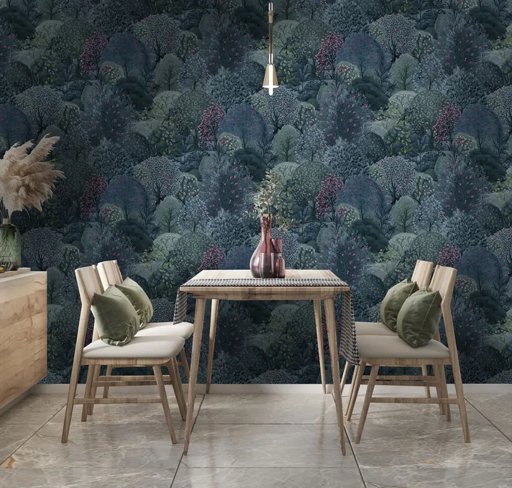 Holden Decor Utopia II 91751 Tapet Arboretum Navy Berry Blå