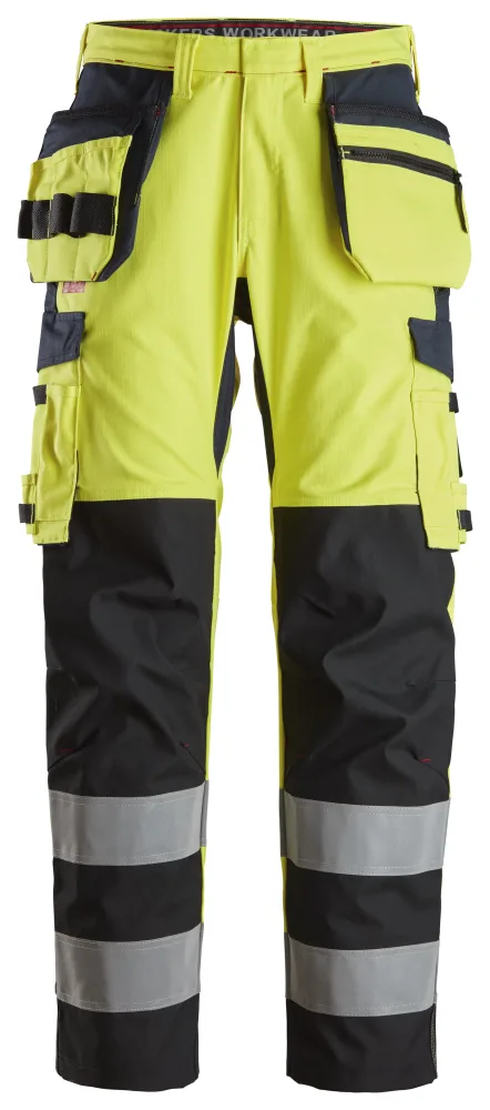 Snickers Workwear 6264 Arbetsbyxa varsel, gul/marinblå 52