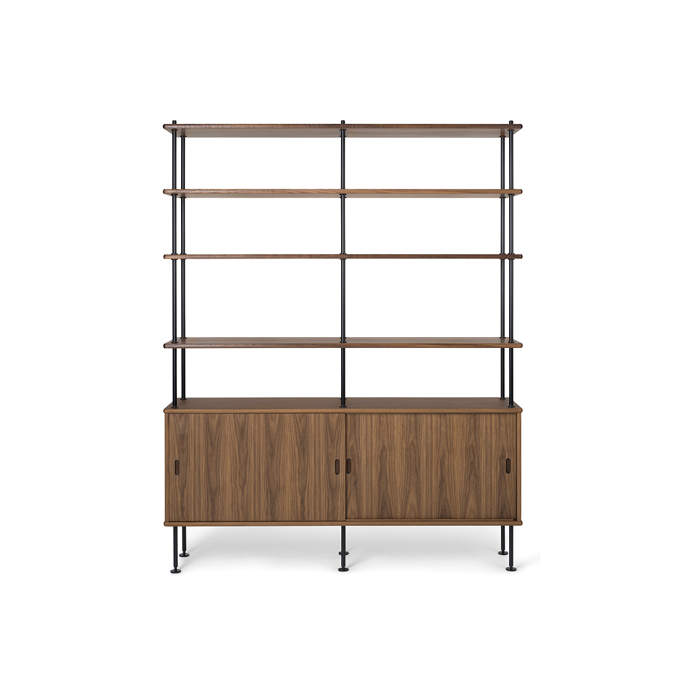 BM0253 150x189 cm hyllsystem, Oljad valnöt-svart
