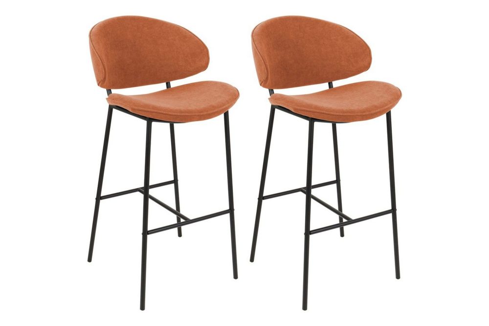 Barstol Kiana set om 2 Orange-Svart