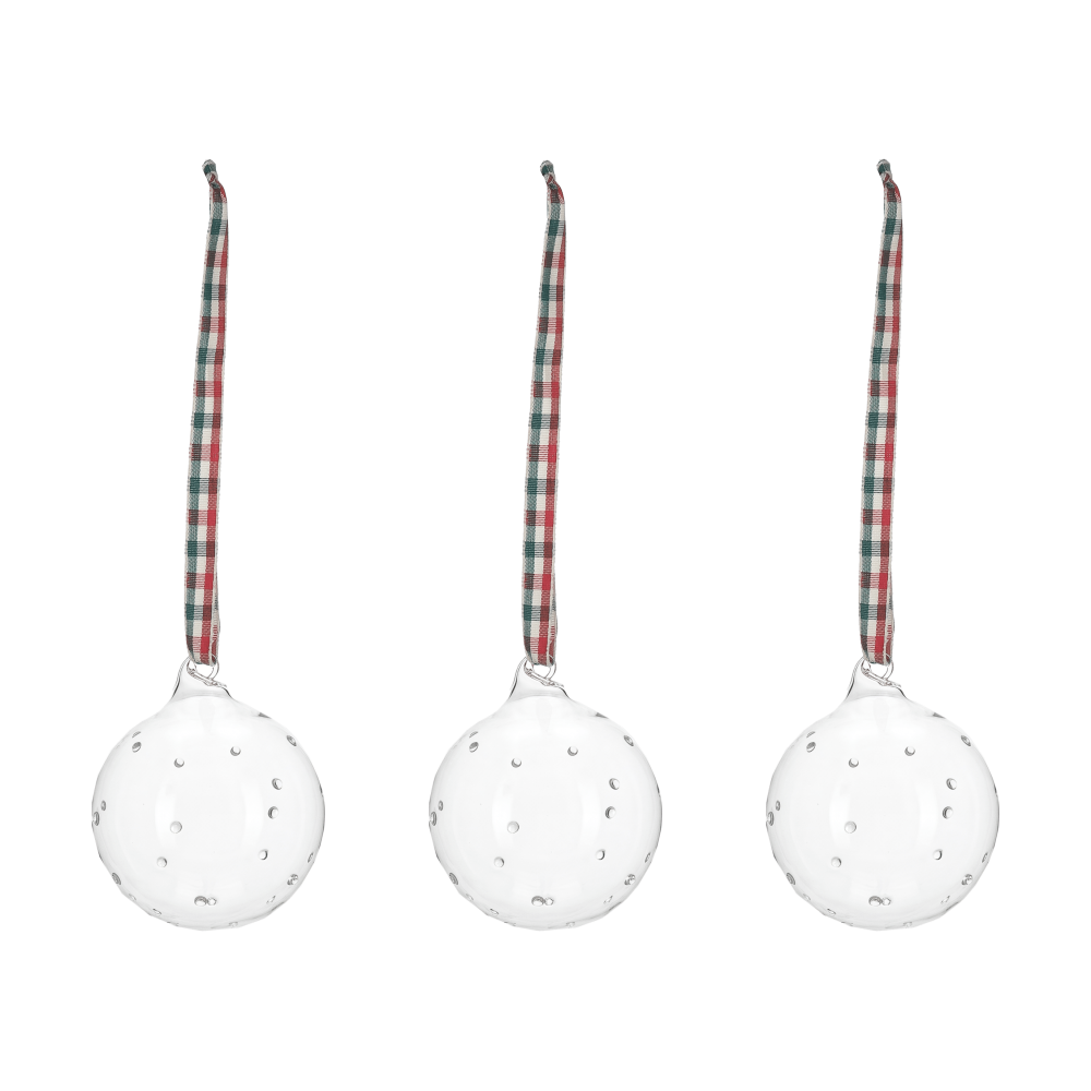 Grace julgranskula med rosett 3-pack, Grön