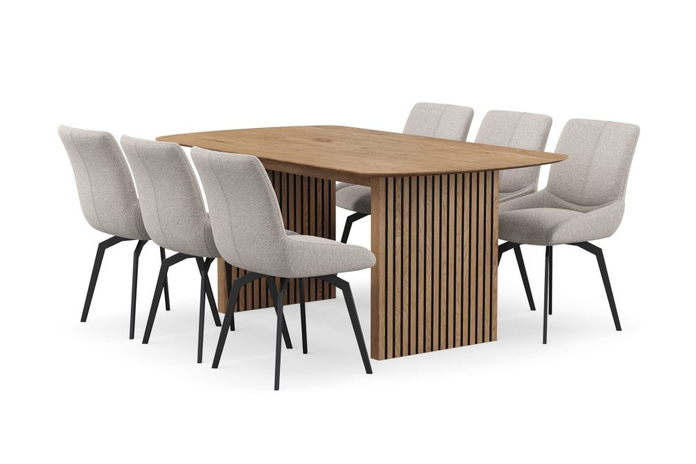 Richeto Matgrupp 180 cm med 6 Mora Snurrstolar
