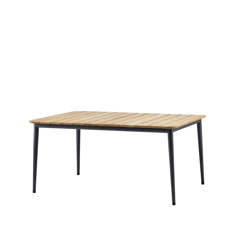 Core matbord teak 160x100x74 cm, Lava grey stativ