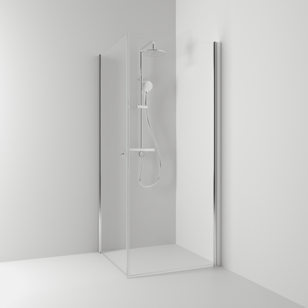 HÖRNDUSCH SVEDBERGS SKOGA RAK/FAST ALU BLANK KLAR INTHT 90X198X83CM