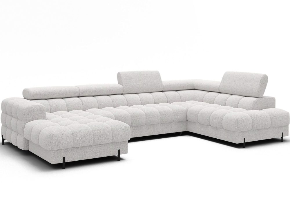 Feraria 6-sits Bubblig Bäddsoffa med Divan och Schäslong förvaring Höger