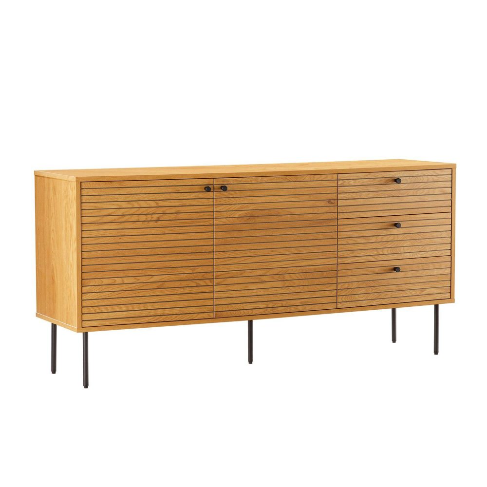 Sideboard Line melamin med ekbark 150x40x74 cm