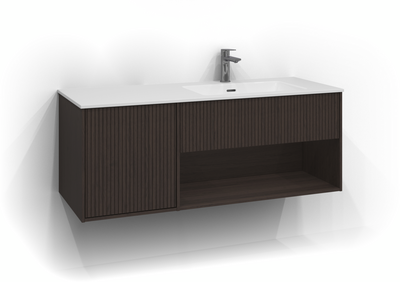 TVÄTTSTÄLLSSKÅP SVEDBERGS EPOS RAND BRUN ASK 1+1L ÖPP PUSH 120X45,3X45CM HÖ