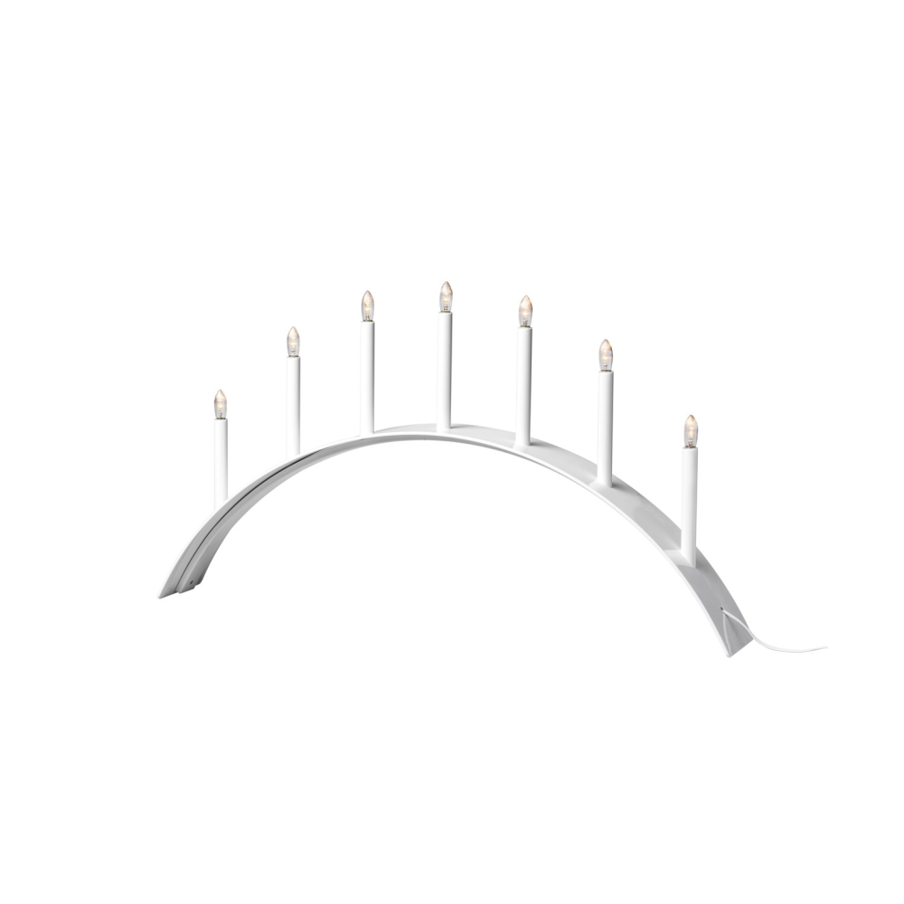 Spica Bow 7 adventsljusstake, Vit