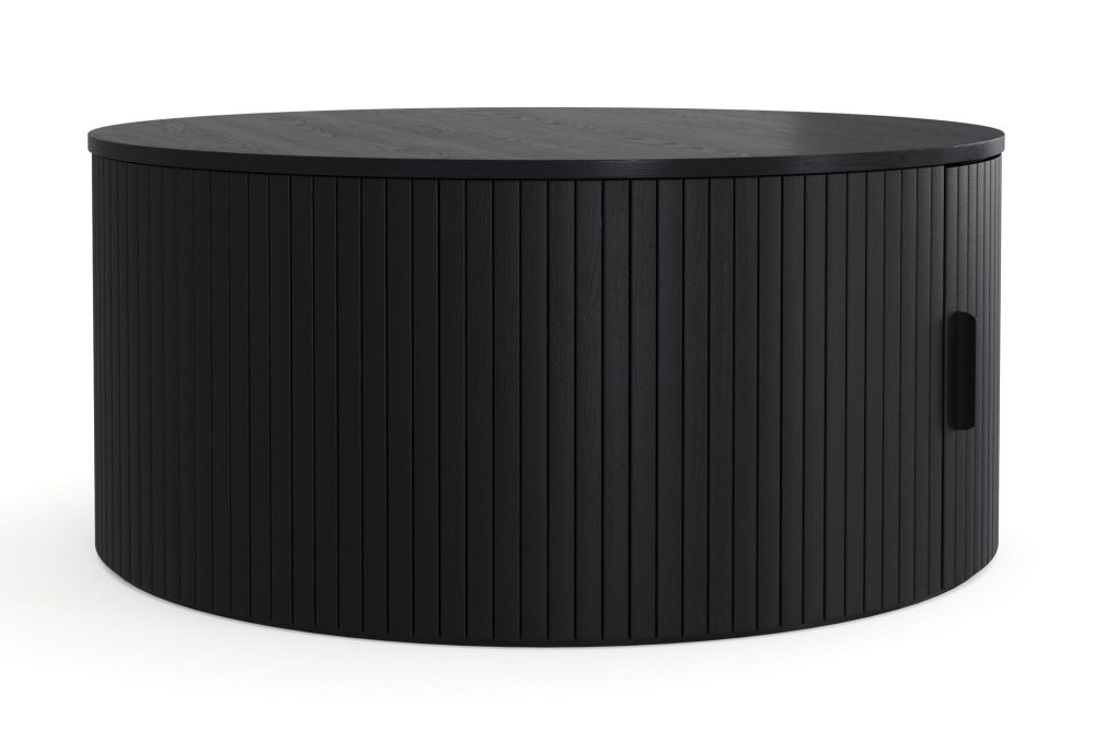 Noira Runt Soffbord 80 cm med Förvaring Ribbad