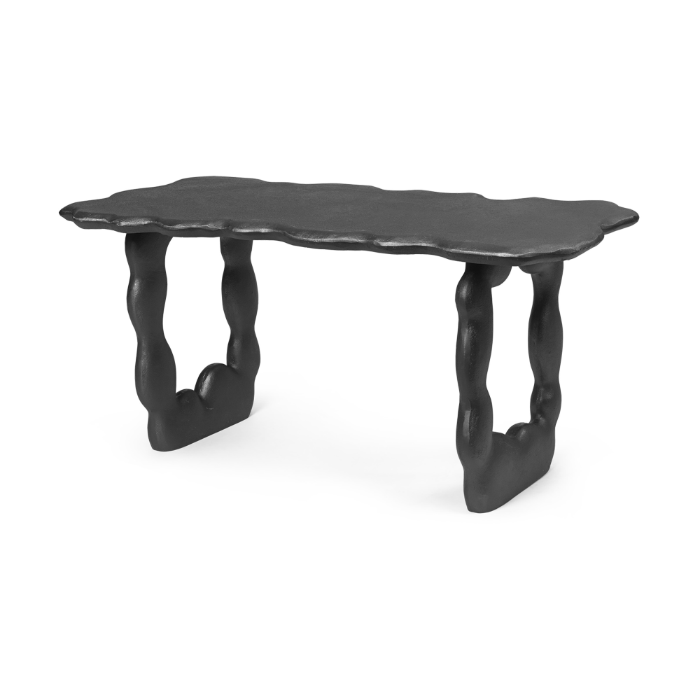 Dal Piece soffbord 100x50x47 cm, Black Aluminium