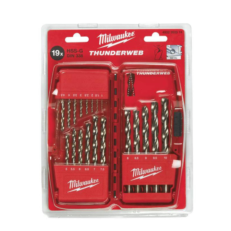 Kjøp Milwaukee Borsett med metallbor, 1-10 mm, 19 deler