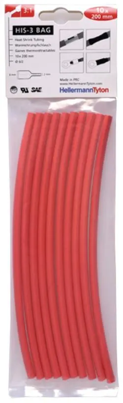 Hellermann Tyton HIS-3 Bag 6/2 Krympslang 6/2 x 200 mm, 10-pack Grå