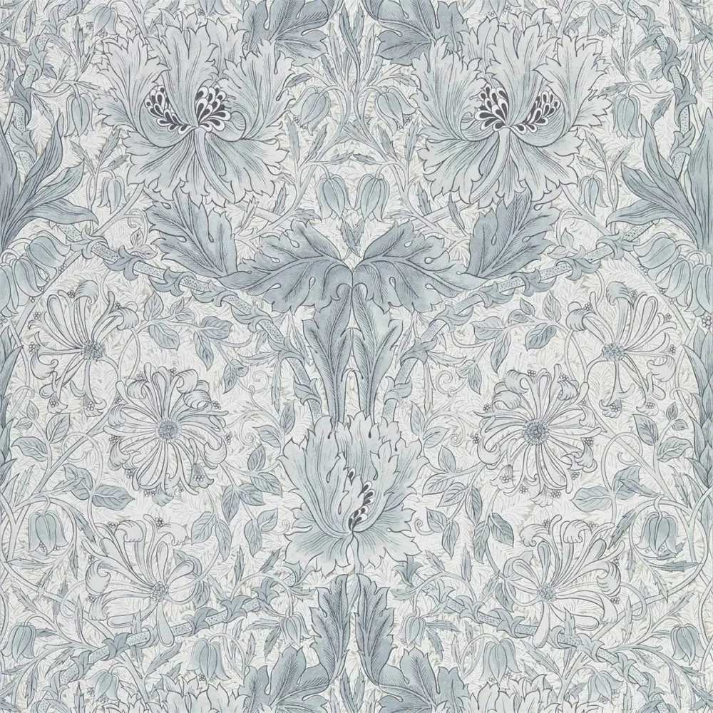 Pure Morris North Honeysuckle & Tulip Cloud Grey Dmpn216524 Grå Tapet | Stuvbutiken