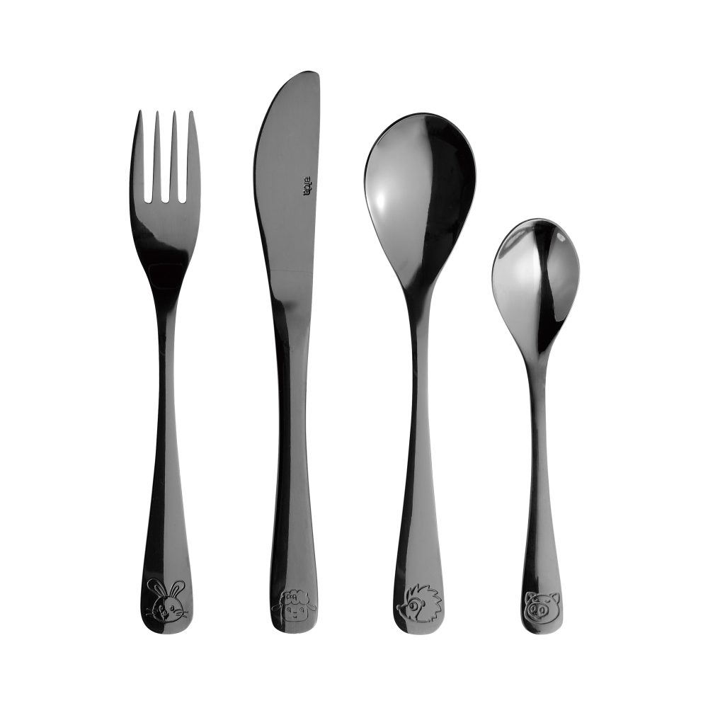 Aida barnbestick 4 delar, Black
