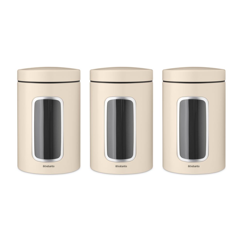 Brabantia förvaringsburk 1,4 liter 3-pack, Soft beige