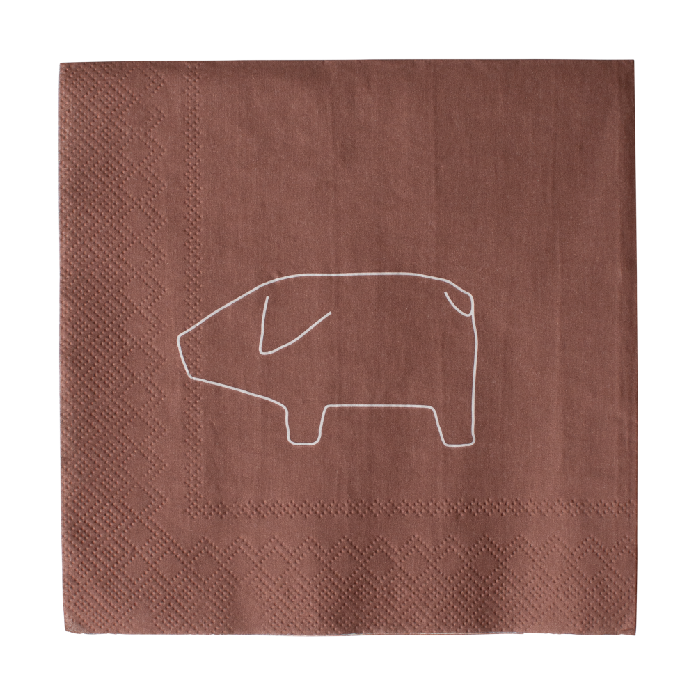 Swedish pig pappersservett 33x33 cm 20-pack, Red