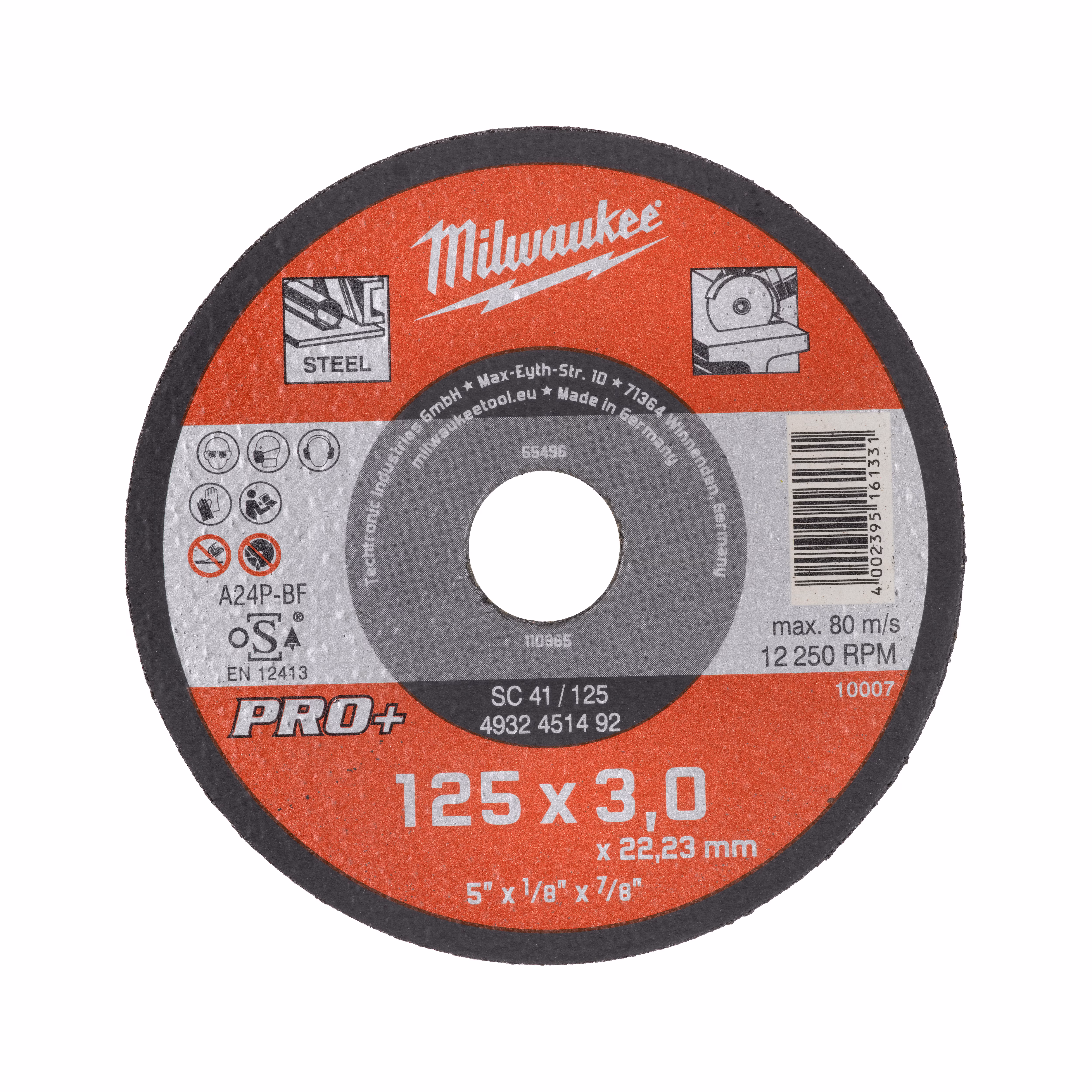 Kjøp Milwaukee Metallkappskive Pro+, SC 41, 125x3x22 mm