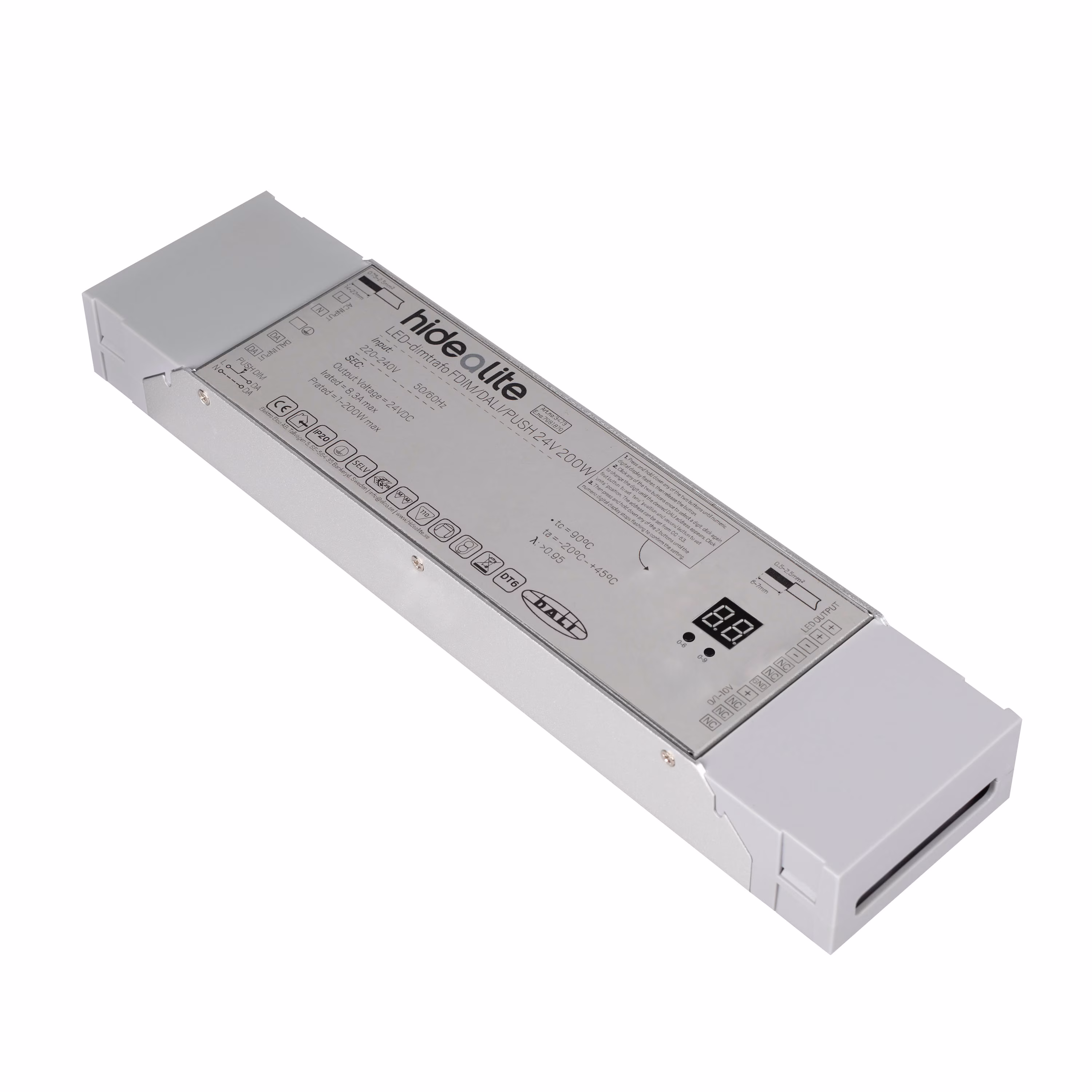 Kjøp Hide a lite LED-dimtransformator FDIM/DALI/PUSH, 24V, 200W