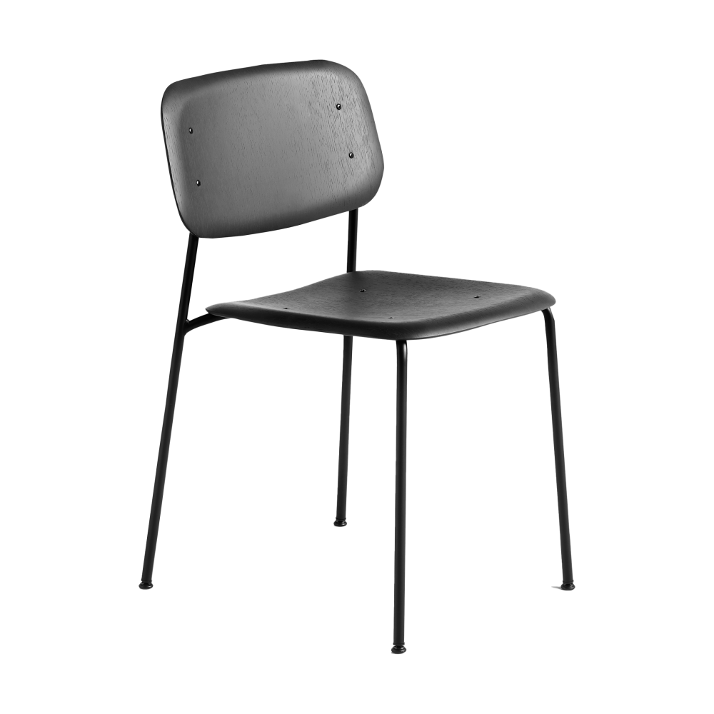 Soft Edge 40 stol, Soft black, svart stålstativ