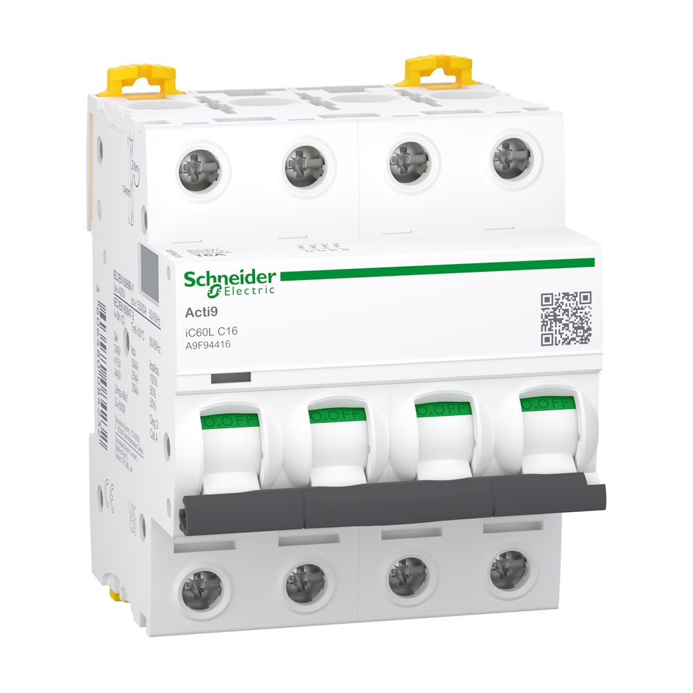Miniatyrbrytare Acti9 iC60H 4Poler C-Kurva 16A 400V IP20 Schneider Electric