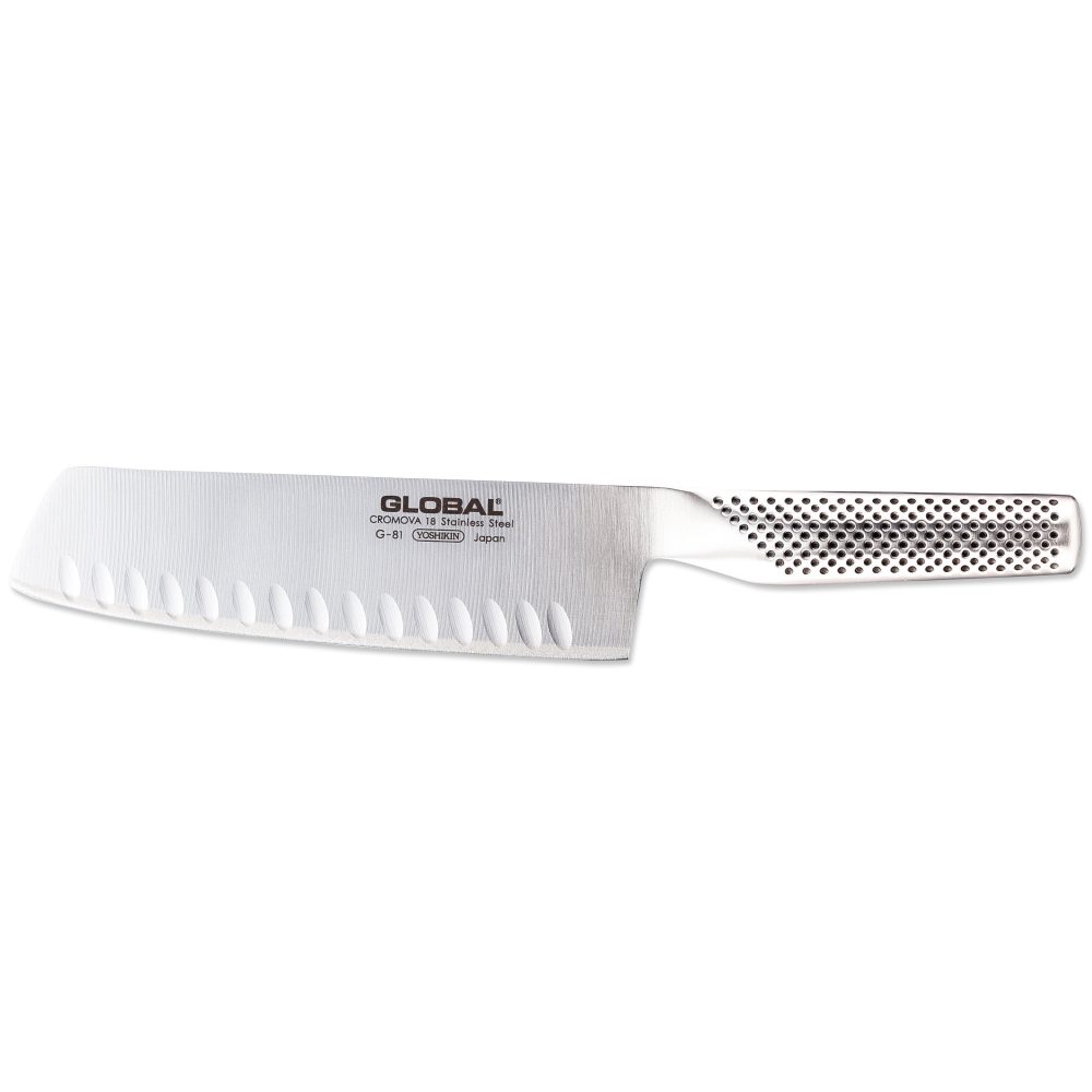 Global G-81 grönsakskniv olivslipad 18 cm, Rostfritt stål