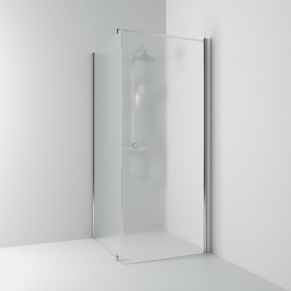 HÖRNDUSCH SVEDBERGS RAK/FAST SK HG BL/FR90X80, BLANK FROST INTHT 90X198X80CM