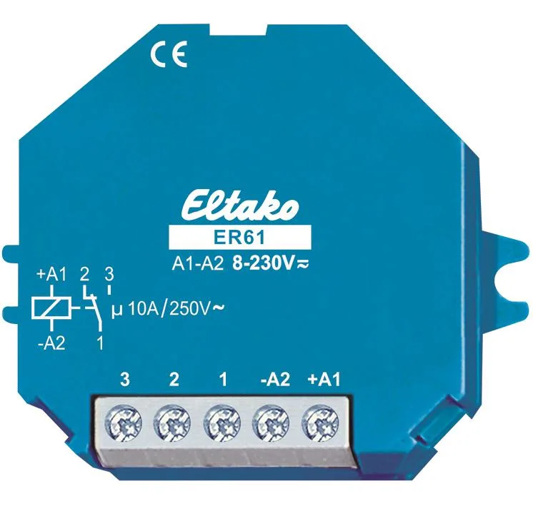 Eltako 61001601 Arbetsströmsrelä 1 slutande, 8-230V AC/DC, 10 A