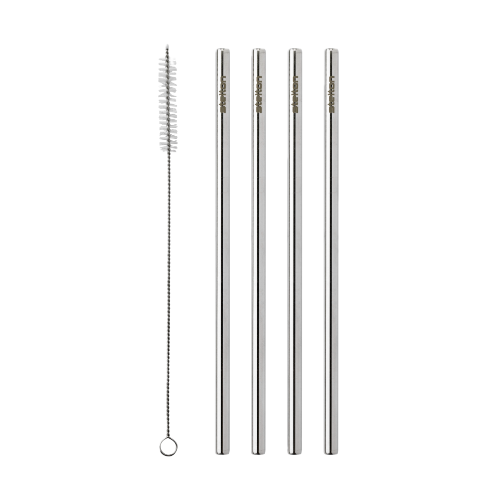 Stelton återanvändbara sugrör 4-pack, Steel